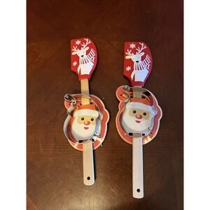 Spatula Christmas Reindeer & Santa Shaped Cookie Cutter Set of 2 Kitchen Holiday